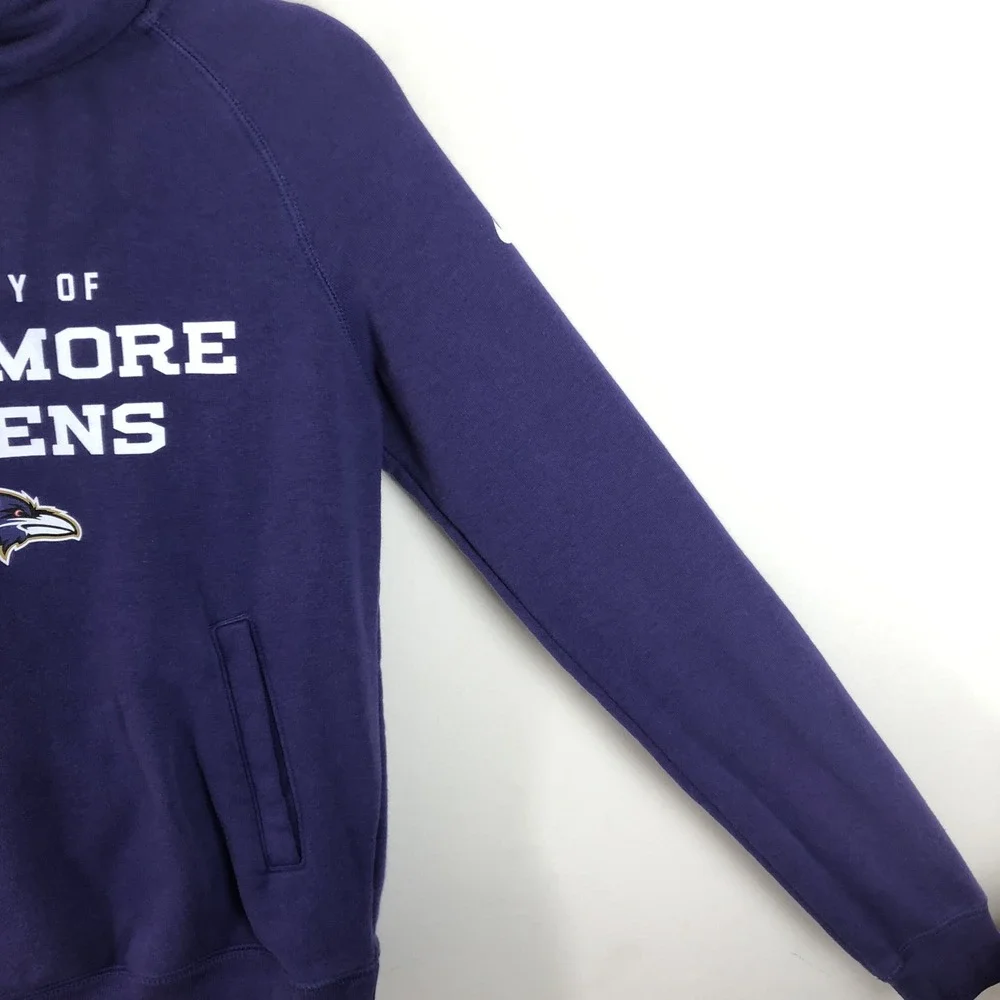 Nike Baltimore Ravens NFL Team Apparel Hoodie Sweatshirt High Neck Purple Sz S